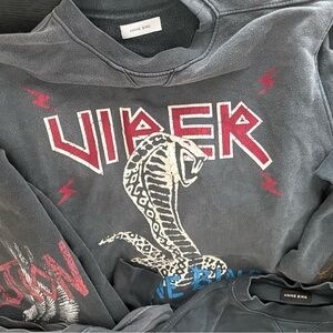 Anine Bing Charcoal Viper Sweatshirt